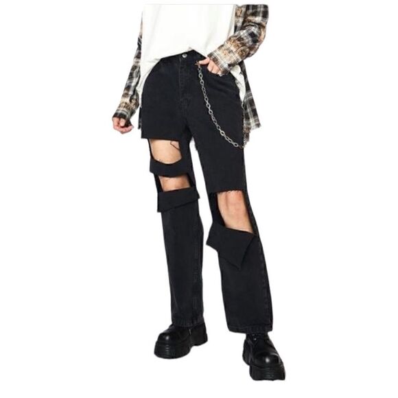 Free People x Ragged Jeans Denim - NWOT Free People x Ragged Priest Awaken Dad Ripped Cutout Jeans